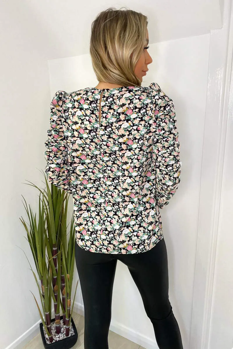 Floral Print Ruched Long Sleeve Top sold by AX Paris product image thumbnail 4