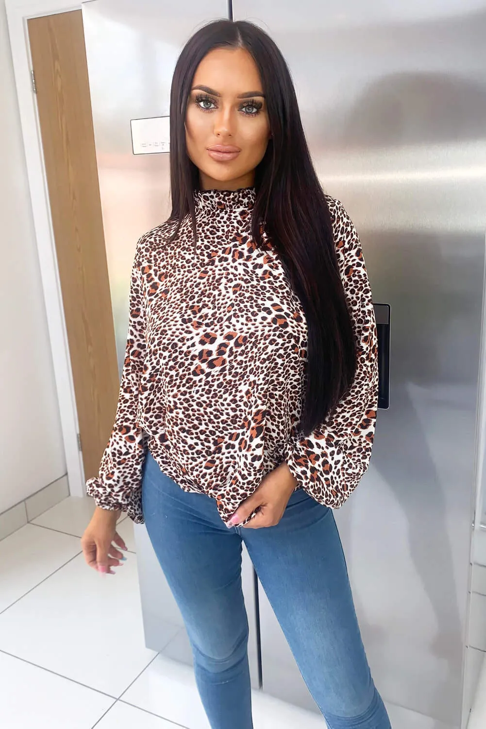 Multi Printed Ruffle High Neck Top sold by AX Paris