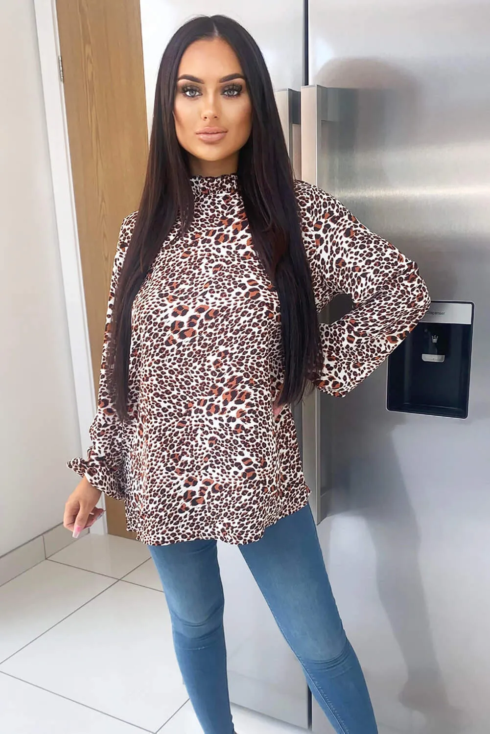 Multi Printed Ruffle High Neck Top sold by AX Paris product image thumbnail 3