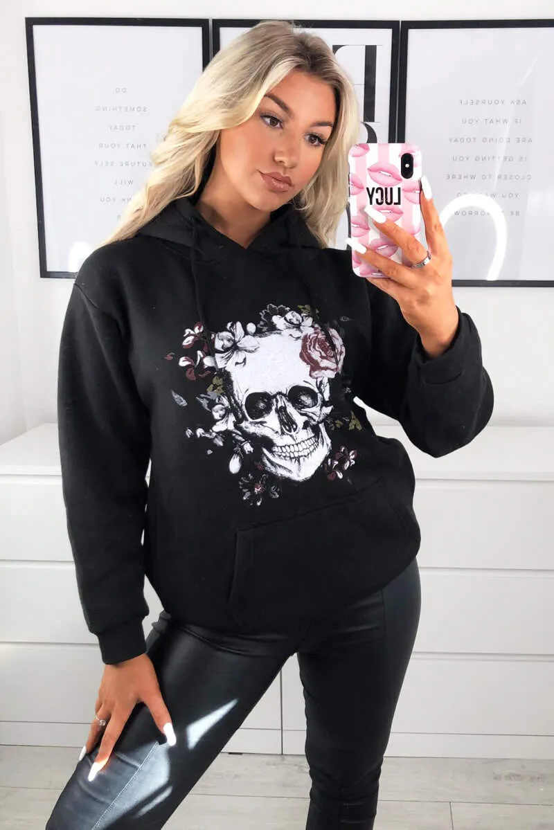 Black Skull Printed Hoodie sold by AX Paris product image thumbnail 4