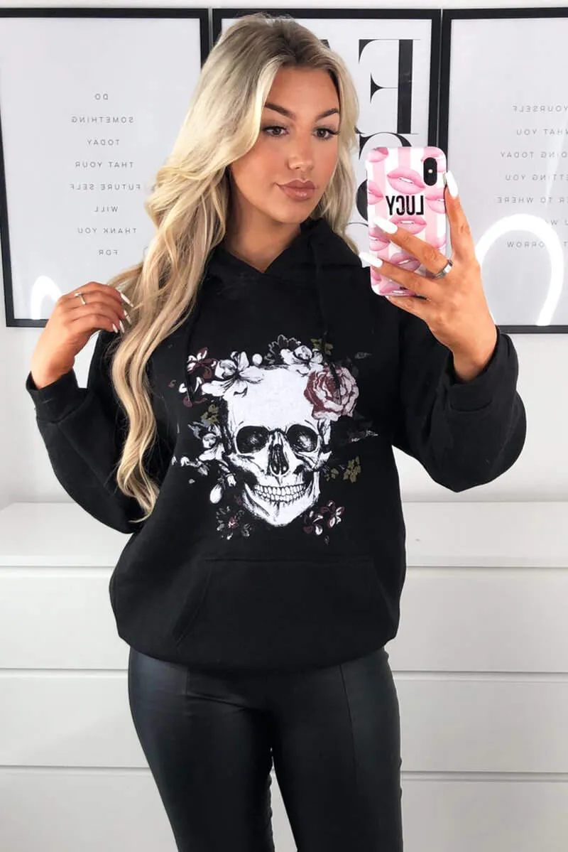 Black Skull Printed Hoodie sold by AX Paris product image thumbnail 3