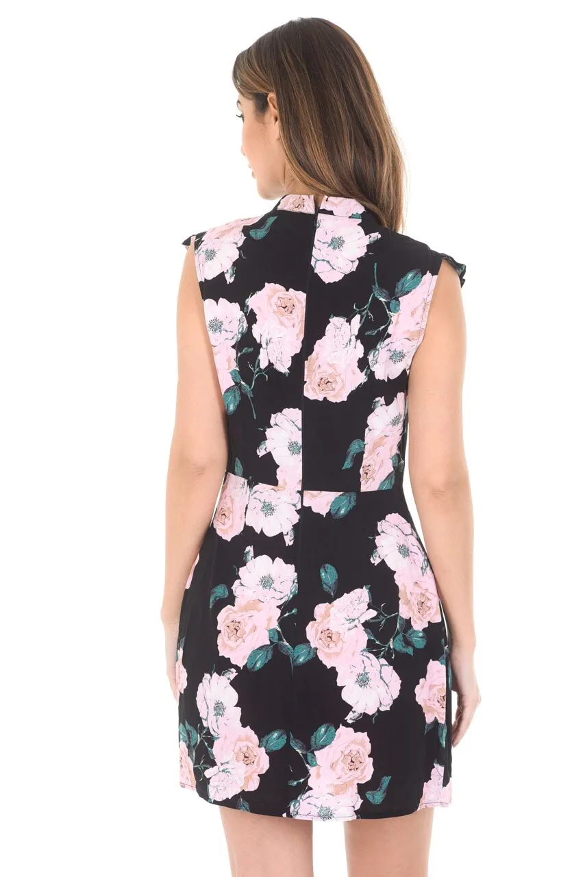 Black Sleeveless Frill Front Mini Dress sold by AX Paris product image thumbnail 3