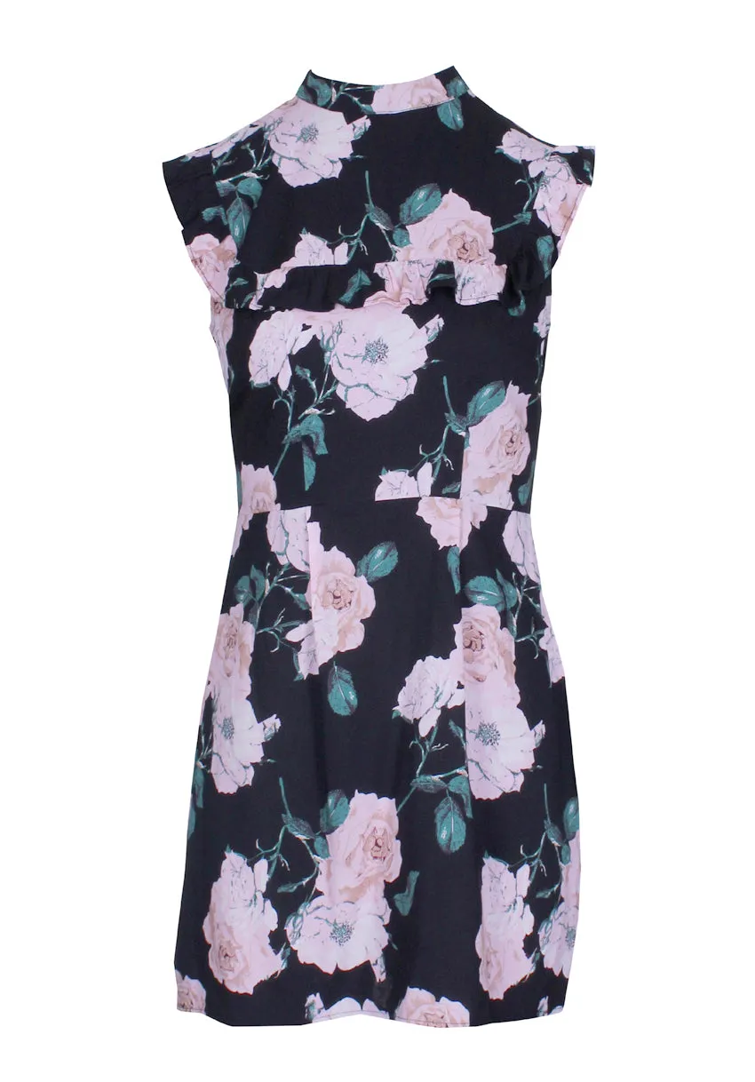 Black Sleeveless Frill Front Mini Dress sold by AX Paris product image thumbnail 4