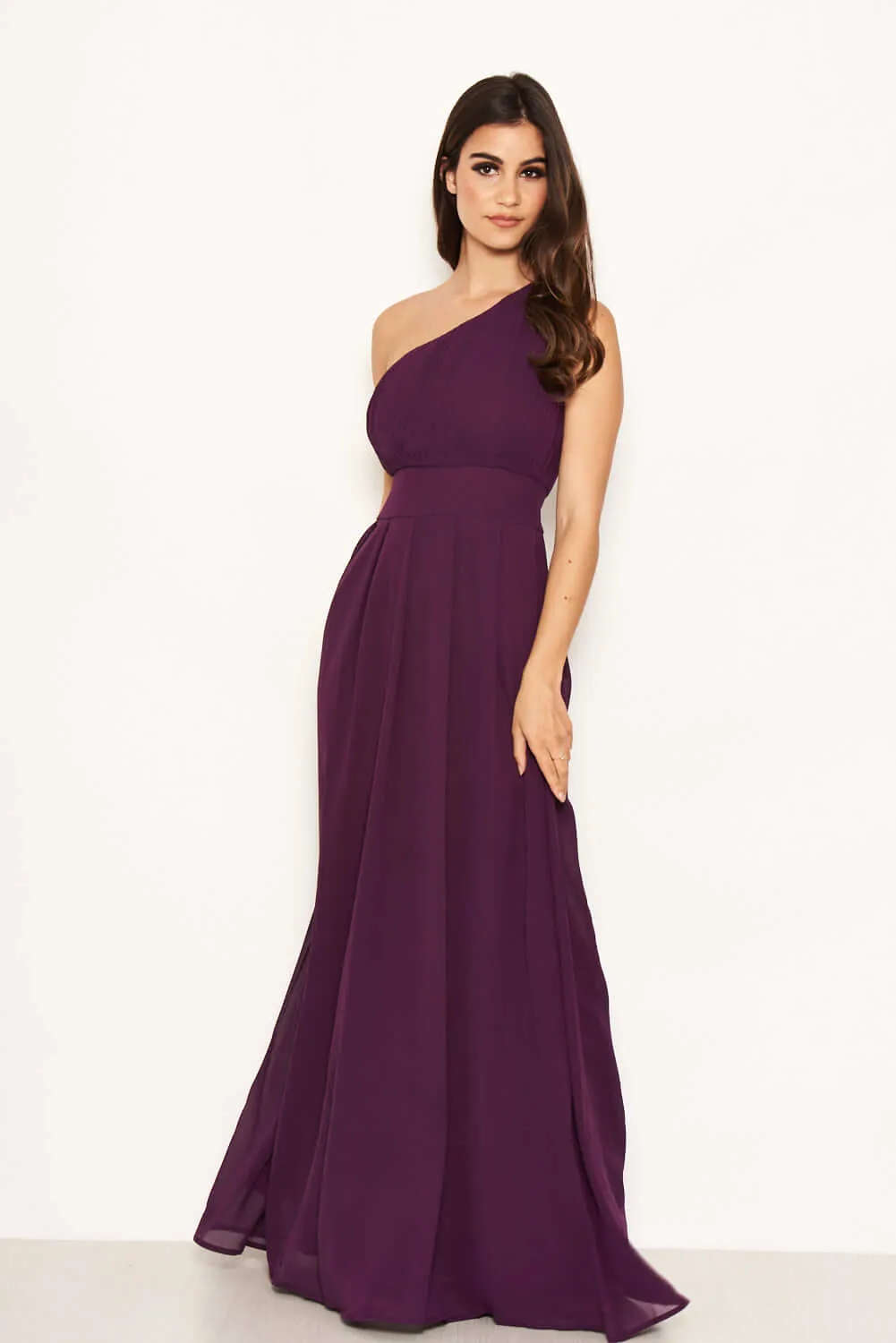 Plum One Shoulder Maxi Dress sold by AX Paris product image thumbnail 2