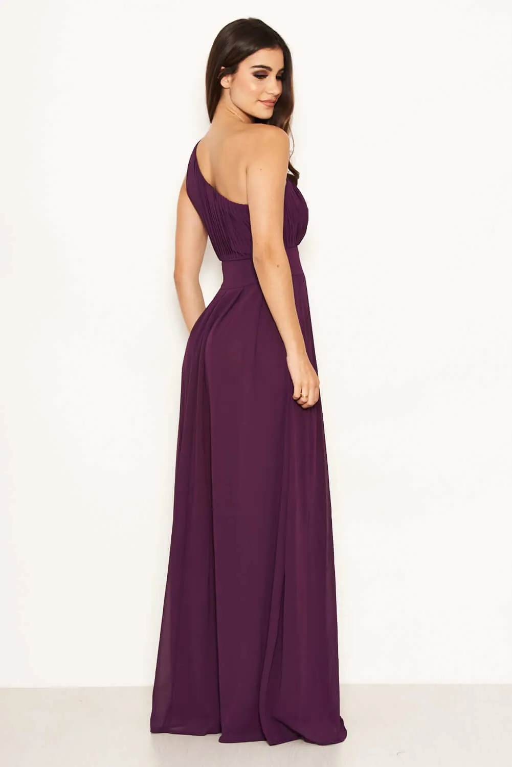Plum One Shoulder Maxi Dress sold by AX Paris product image thumbnail 3