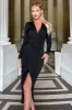 Black Long Sleeve Wrap Midi Dress sold by AX Paris