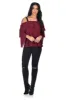 Wine Off The Shoulder Frill Top sold by AX Paris