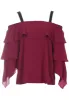 Wine Off The Shoulder Frill Top sold by AX Paris