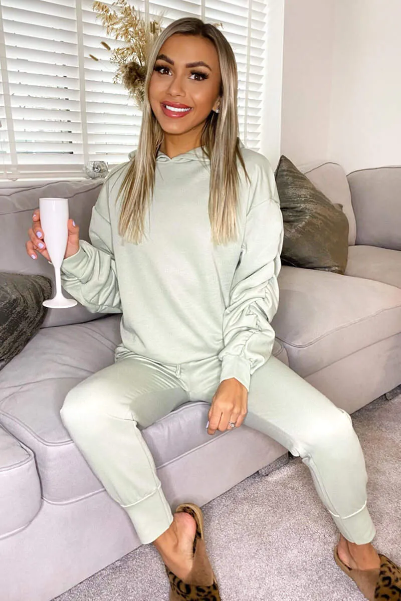 Sage Ruched Sleeve Lounge Set sold by AX Paris product image thumbnail 2