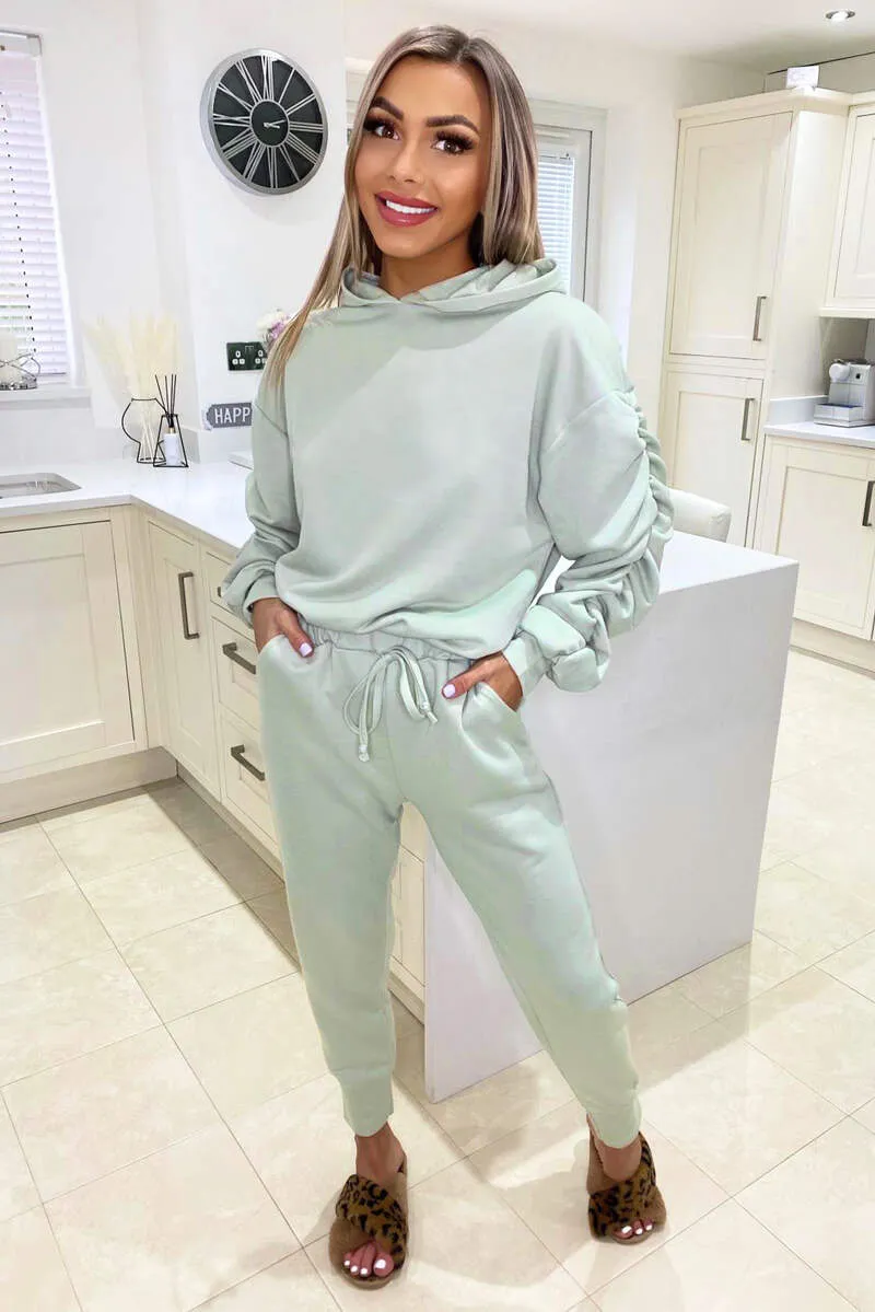 Sage Ruched Sleeve Lounge Set sold by AX Paris product image thumbnail 3