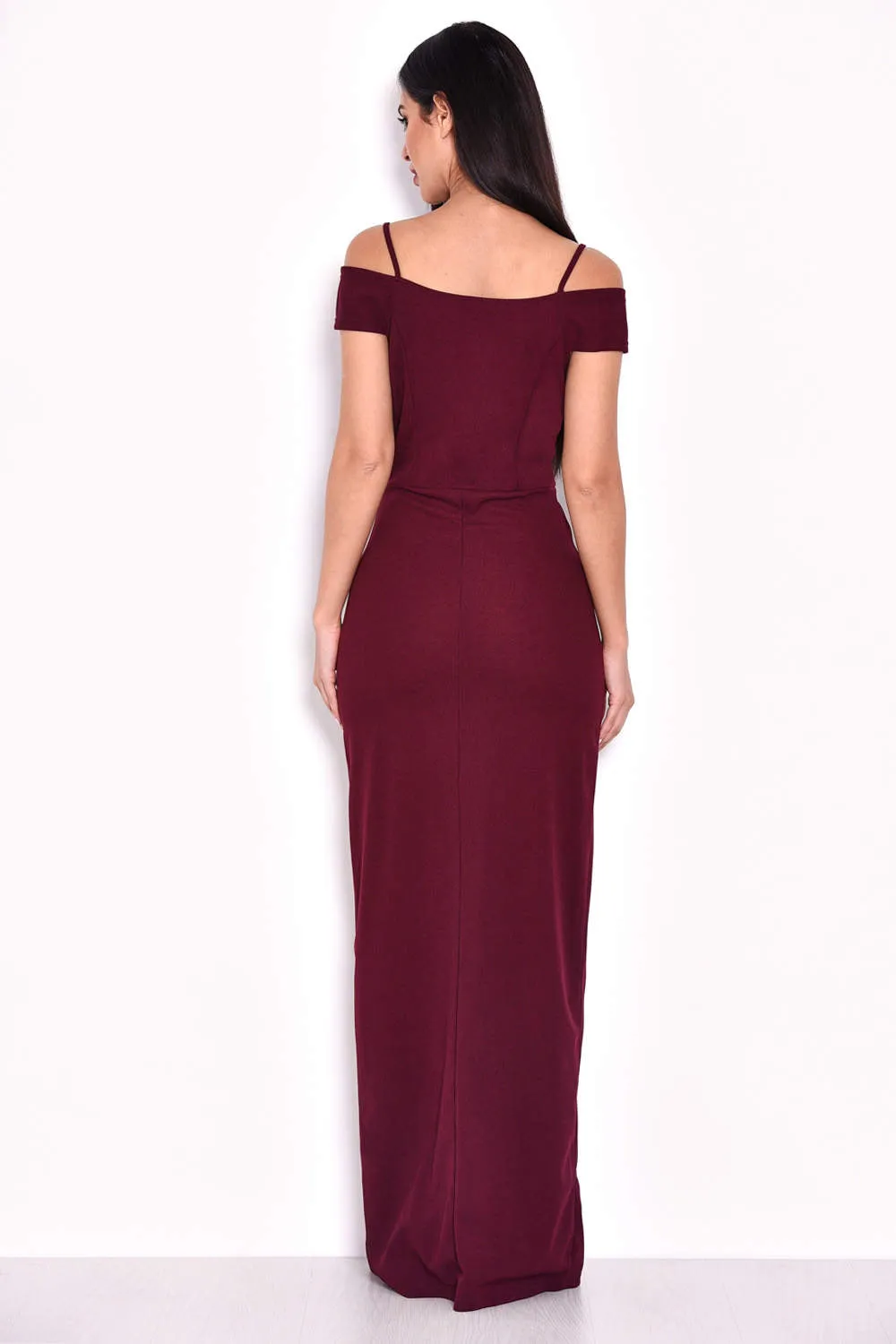 Plum Wrap Over Maxi Dress sold by AX Paris product image thumbnail 4