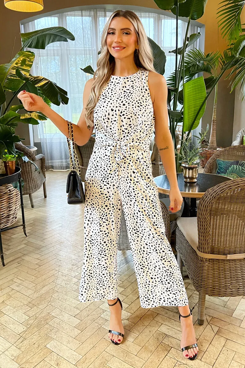 Black And White Printed Knot Front Jumpsuit sold by AX Paris product image thumbnail 2