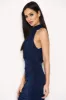 Navy High Neck Ruched Dress sold by AX Paris