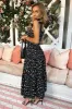 Black Printed Frill Strap Midi Dress sold by AX Paris