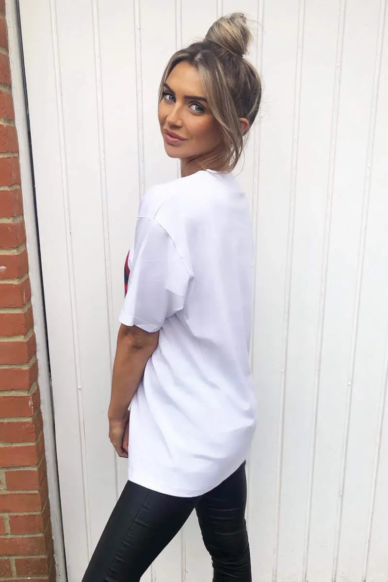 White Red Lips T-Shirt sold by AX Paris product image thumbnail 4