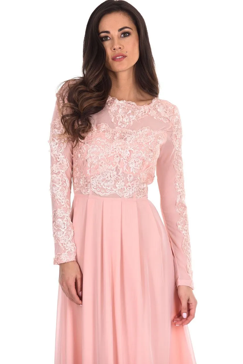 Lace Detail Sleeved Maxi Dress sold by AX Paris product image thumbnail 5