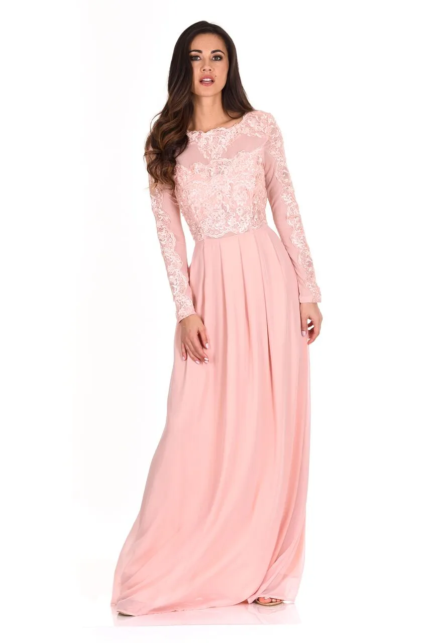 Lace Detail Sleeved Maxi Dress sold by AX Paris product image thumbnail 2