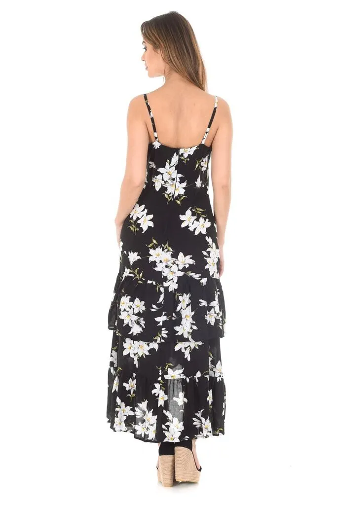 Black Double Frill Bottom Maxi Dress sold by AX Paris product image thumbnail 2