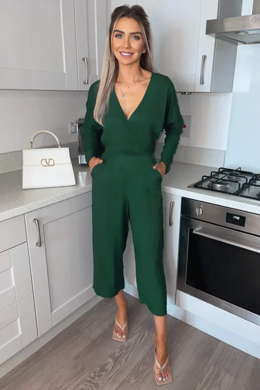 Teal Bat Wing Jumpsuit sold by AX Paris