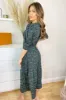Multi Floral Ditsy Print Frill Hem Midi Dress sold by AX Paris