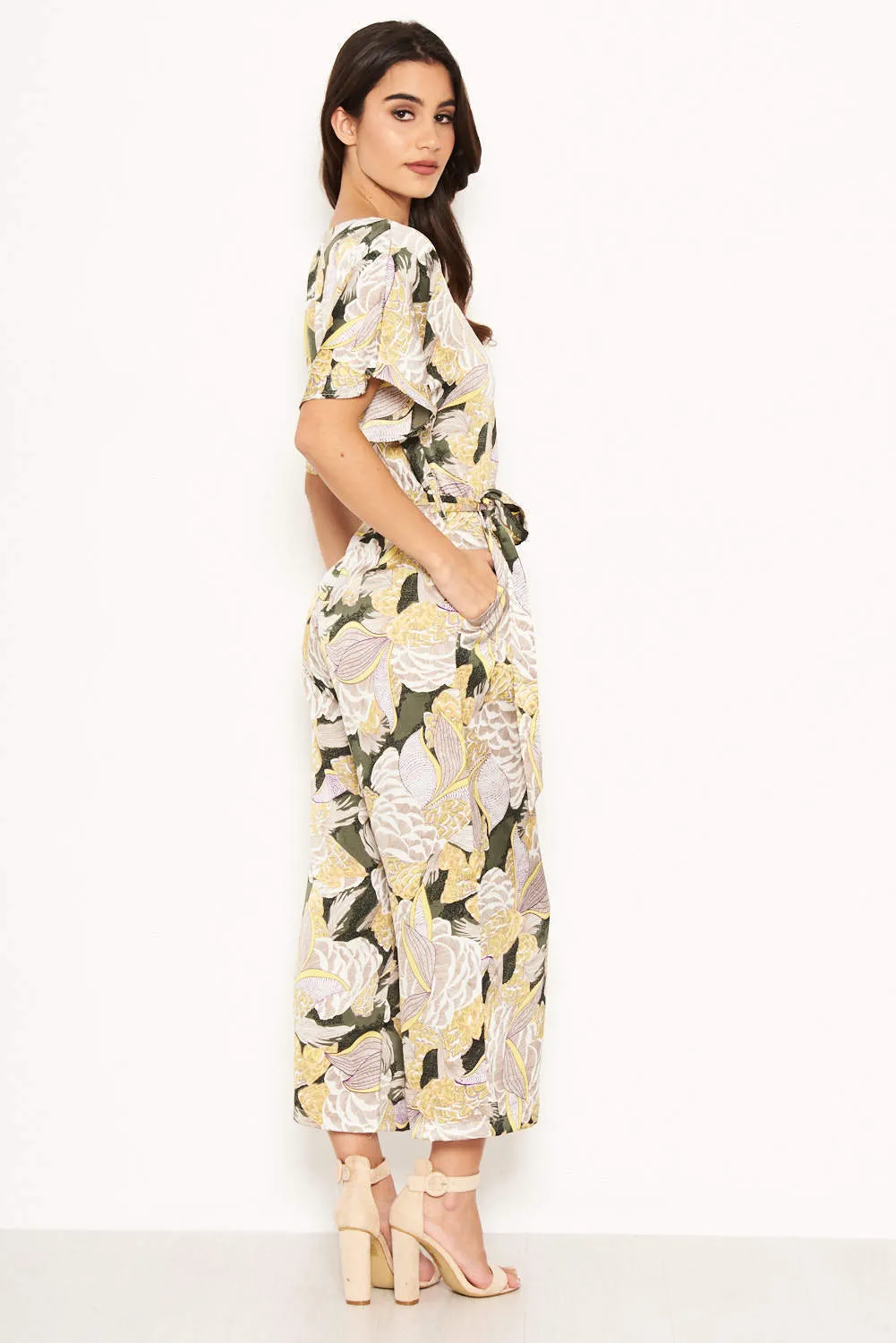 Printed Tie Belt Culotte Jumpsuit sold by AX Paris product image thumbnail 4
