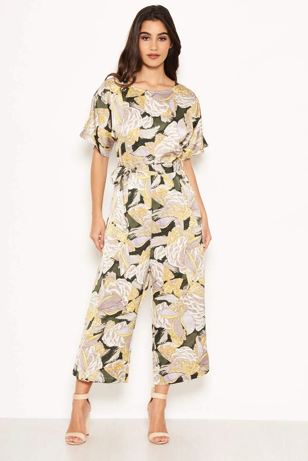 Printed Tie Belt Culotte Jumpsuit sold by AX Paris product image thumbnail 3