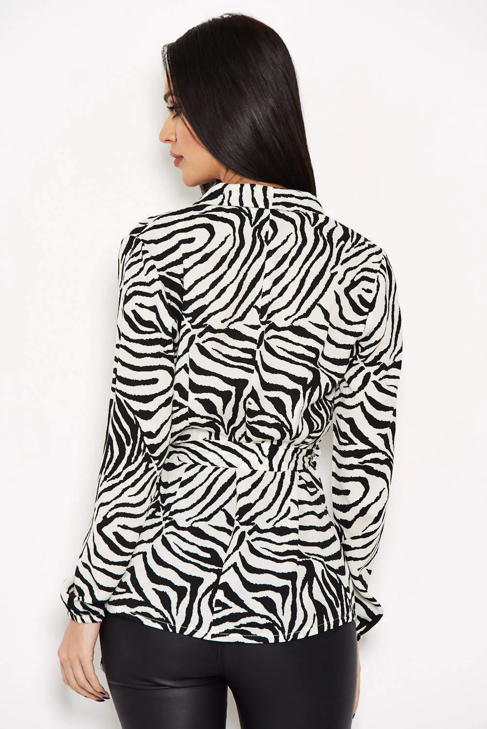 Zebra Printed Tie Waist Top sold by AX Paris product image thumbnail 3