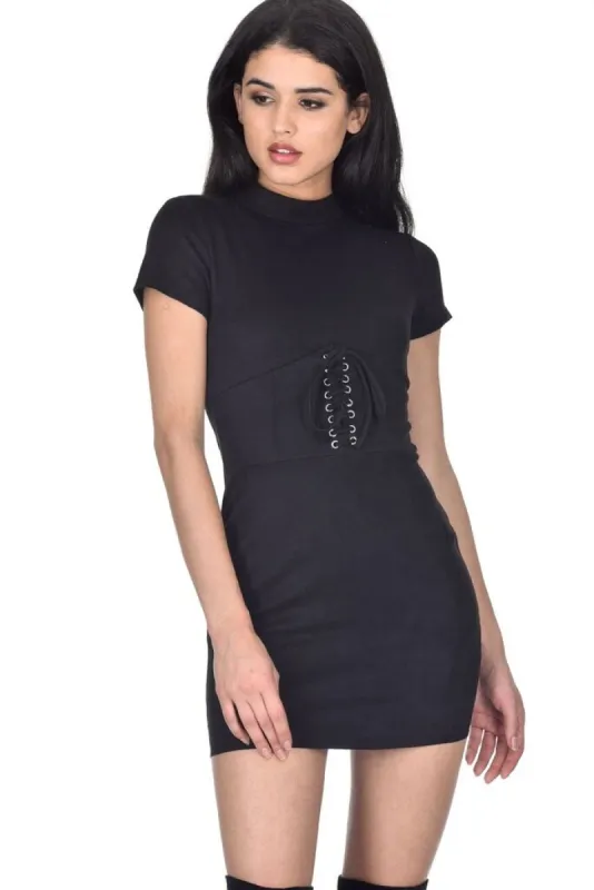 Black Faux Suede Mini Dress sold by AX Paris