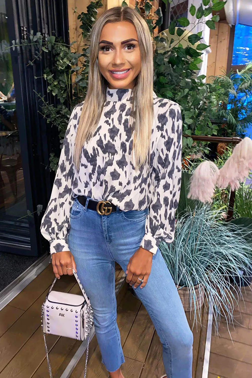 Cream Printed High Neck Top sold by AX Paris product image thumbnail 2