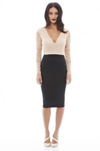 2 in 1 Long Sleeved Lace Dress sold by AX Paris