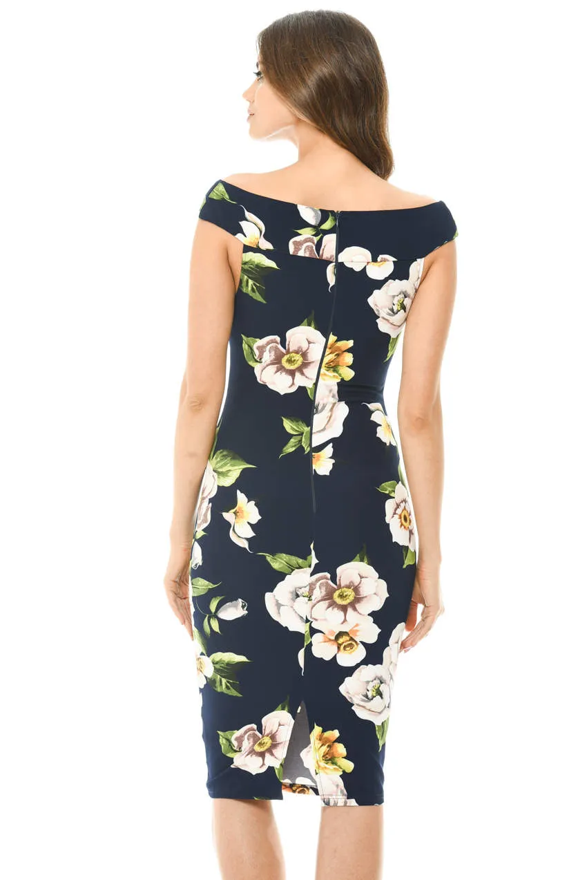 Printed Off Shoulder Cross Midi Dress sold by AX Paris product image thumbnail 3