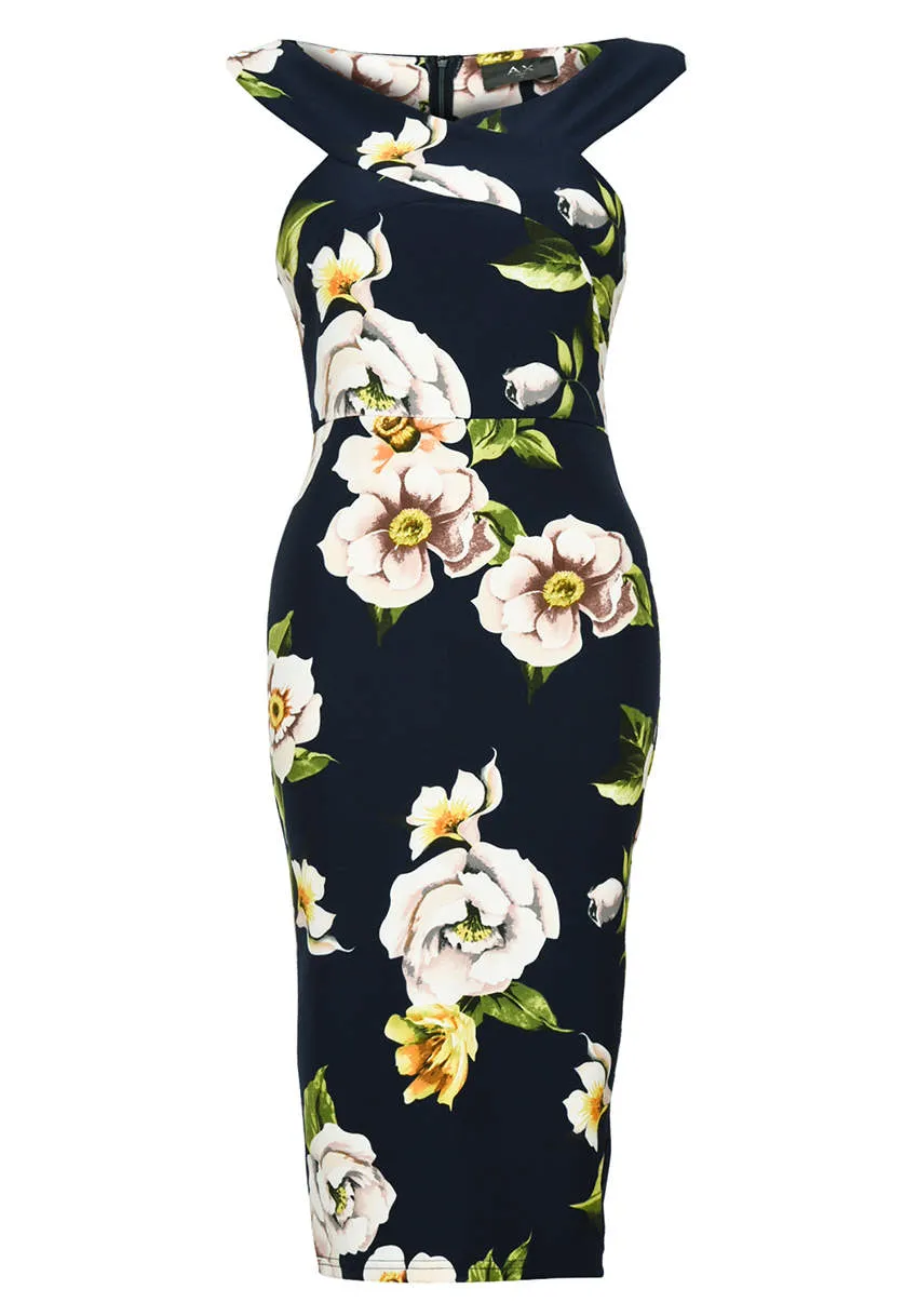 Printed Off Shoulder Cross Midi Dress sold by AX Paris product image thumbnail 4