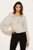 Cream Polka Dot Long Sleeve Top sold by AX Paris