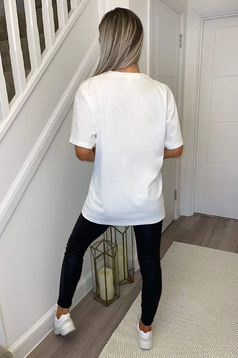 White New York Slogan Oversized T-Shirt sold by AX Paris product image thumbnail 4