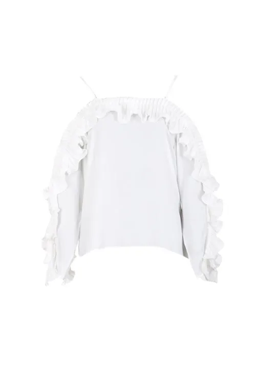 White Frill Detail Off The Shoulder Top sold by AX Paris product image thumbnail 4