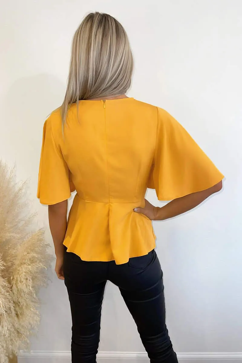 Yellow Flared Short Sleeve Blouse sold by AX Paris product image thumbnail 4