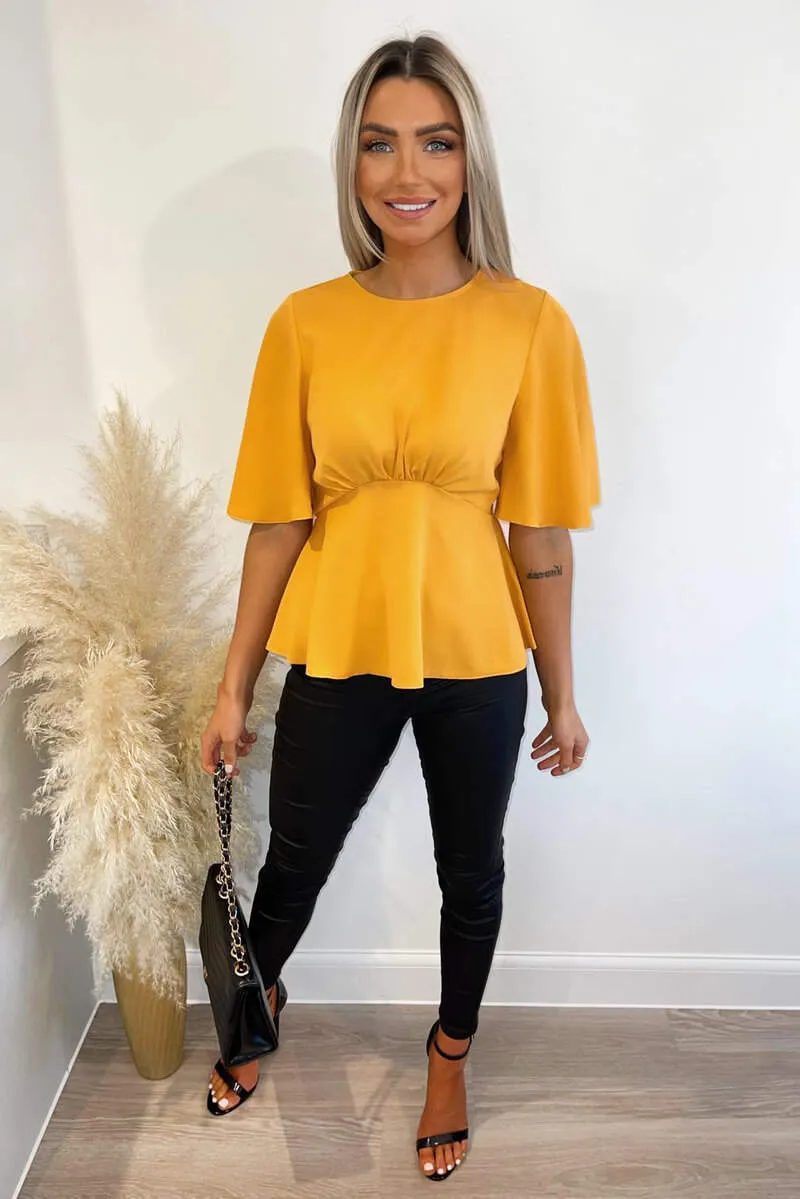 Yellow Flared Short Sleeve Blouse sold by AX Paris product image thumbnail 2
