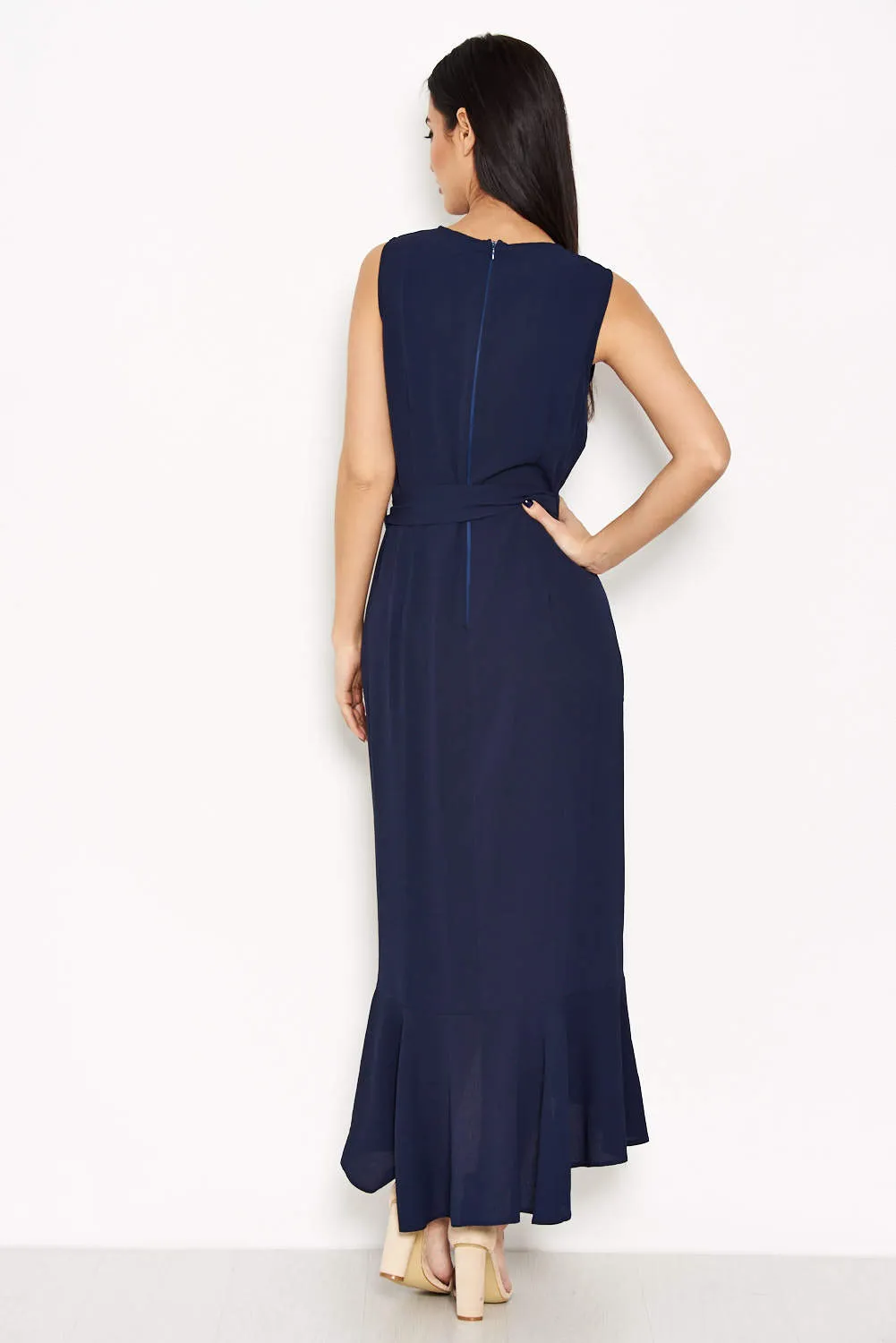 Navy Frill Wrap Dress sold by AX Paris product image thumbnail 3