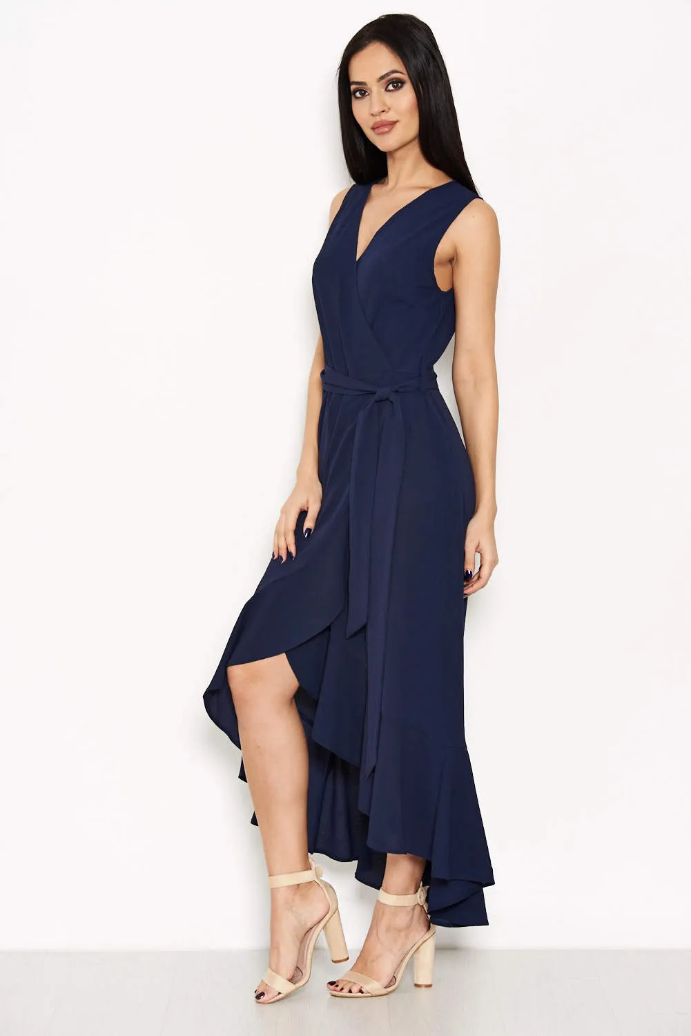 Navy Frill Wrap Dress sold by AX Paris product image thumbnail 4