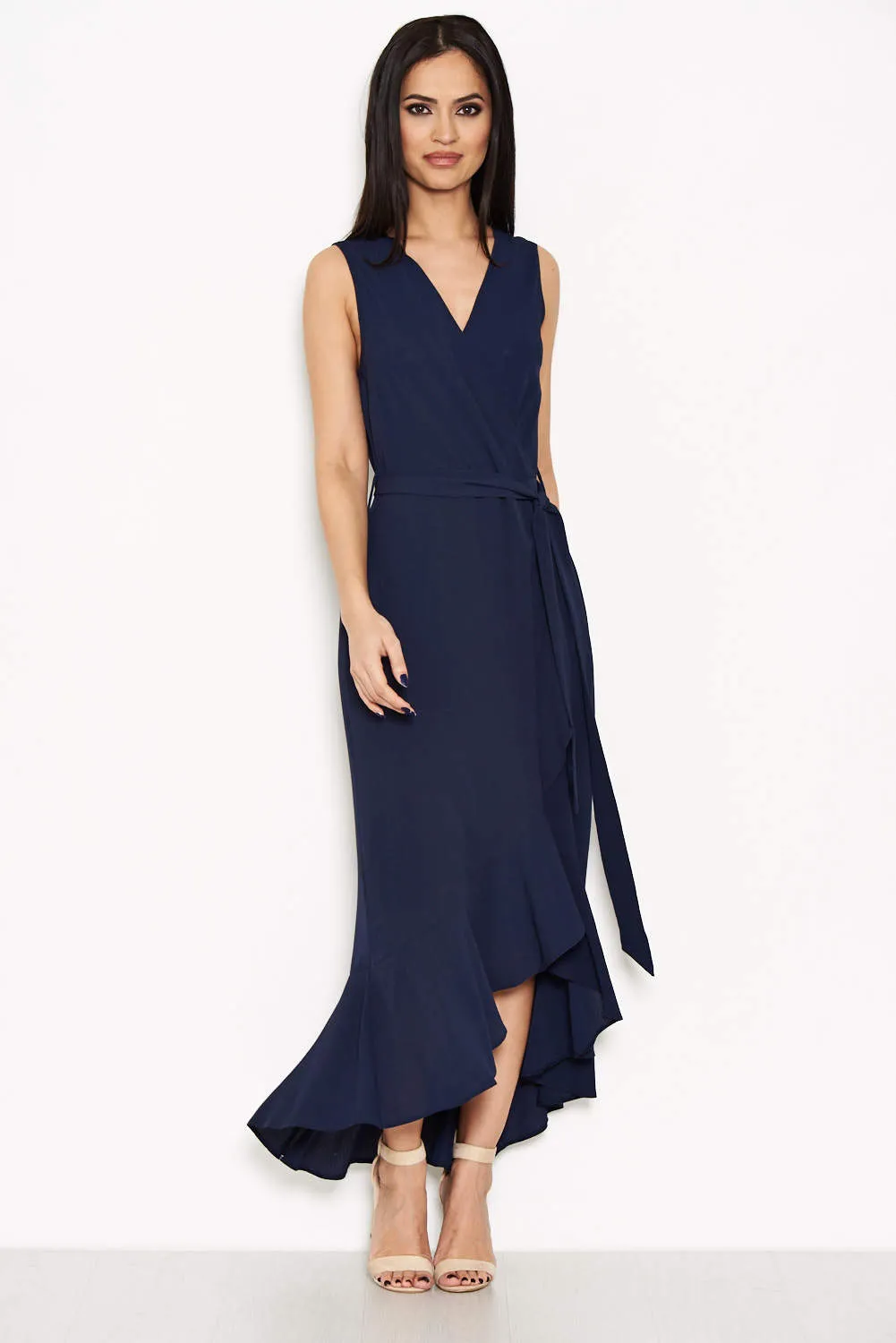 Navy Frill Wrap Dress sold by AX Paris product image thumbnail 5
