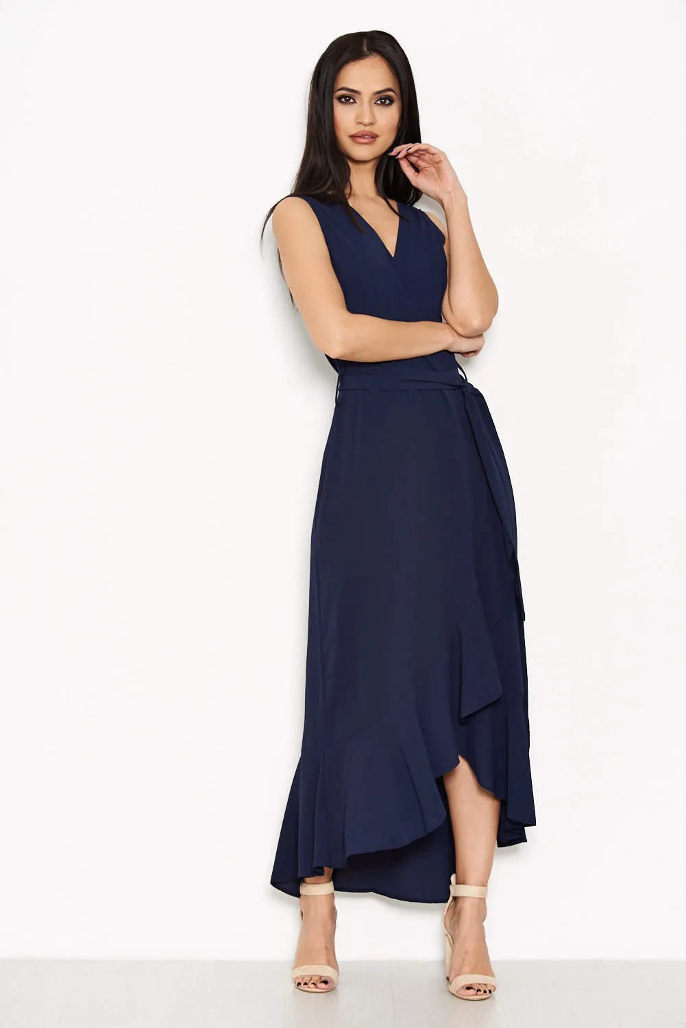 Navy Frill Wrap Dress sold by AX Paris product image thumbnail 2