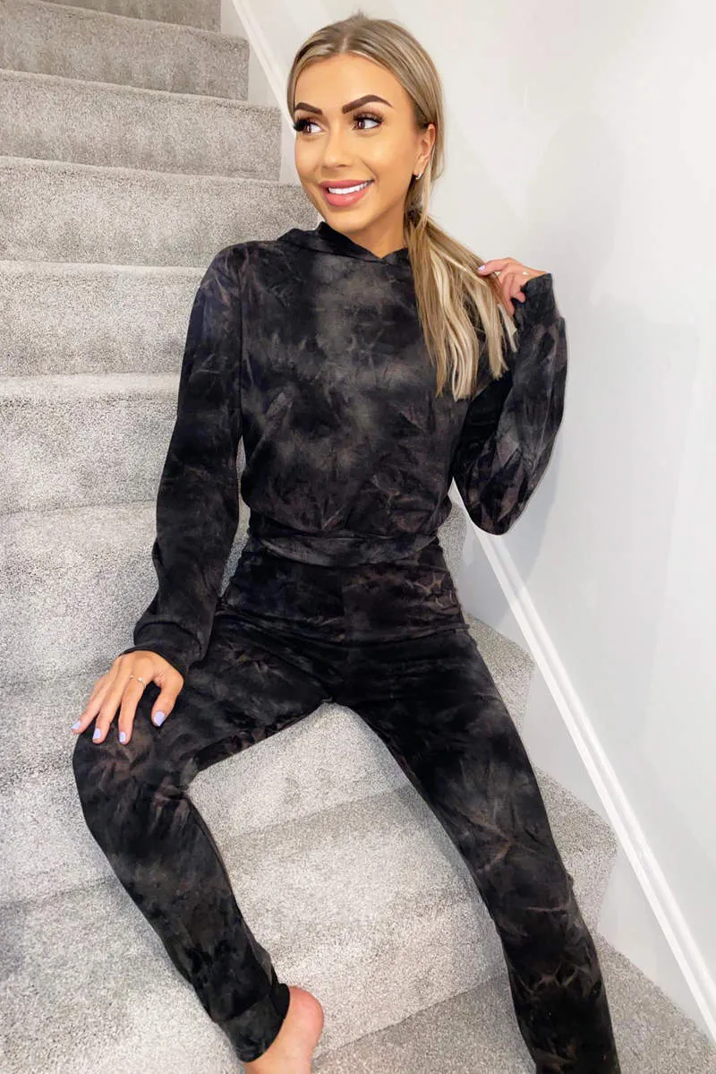 Grey Tie Dye Hoodie and Joggers Set sold by AX Paris