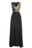 black Floral 2 in 1 V Neck Maxi Dress sold by AX Paris