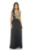 black Floral 2 in 1 V Neck Maxi Dress sold by AX Paris