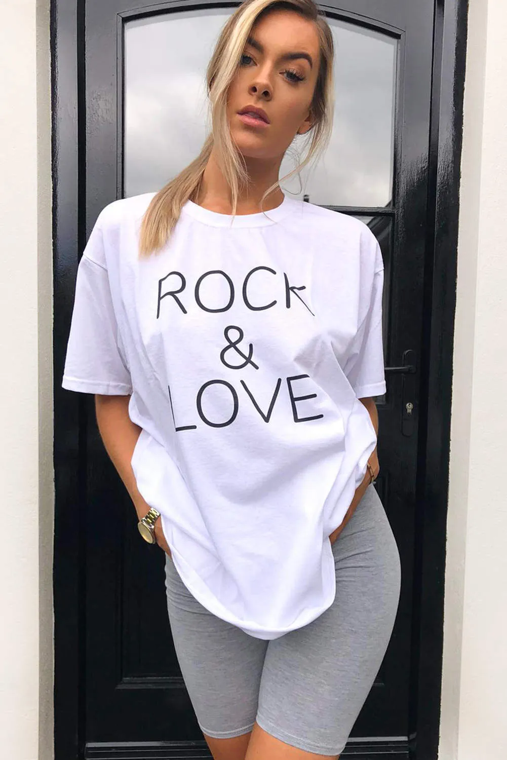White Rock and Love T-Shirt sold by AX Paris product image thumbnail 5