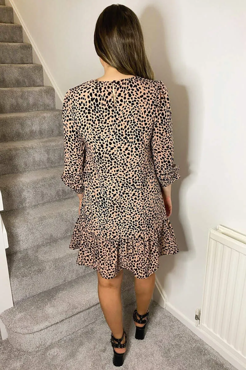 Peach Print Frill Hem Shift Dress sold by AX Paris product image thumbnail 5