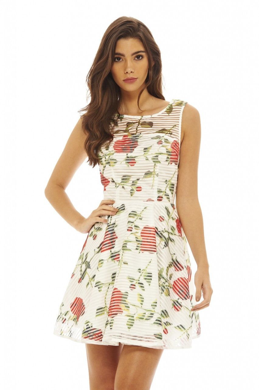 Rose Printed Skater Dress sold by AX Paris product image thumbnail 3