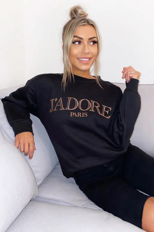 Black J'adore Sweatshirt sold by AX Paris