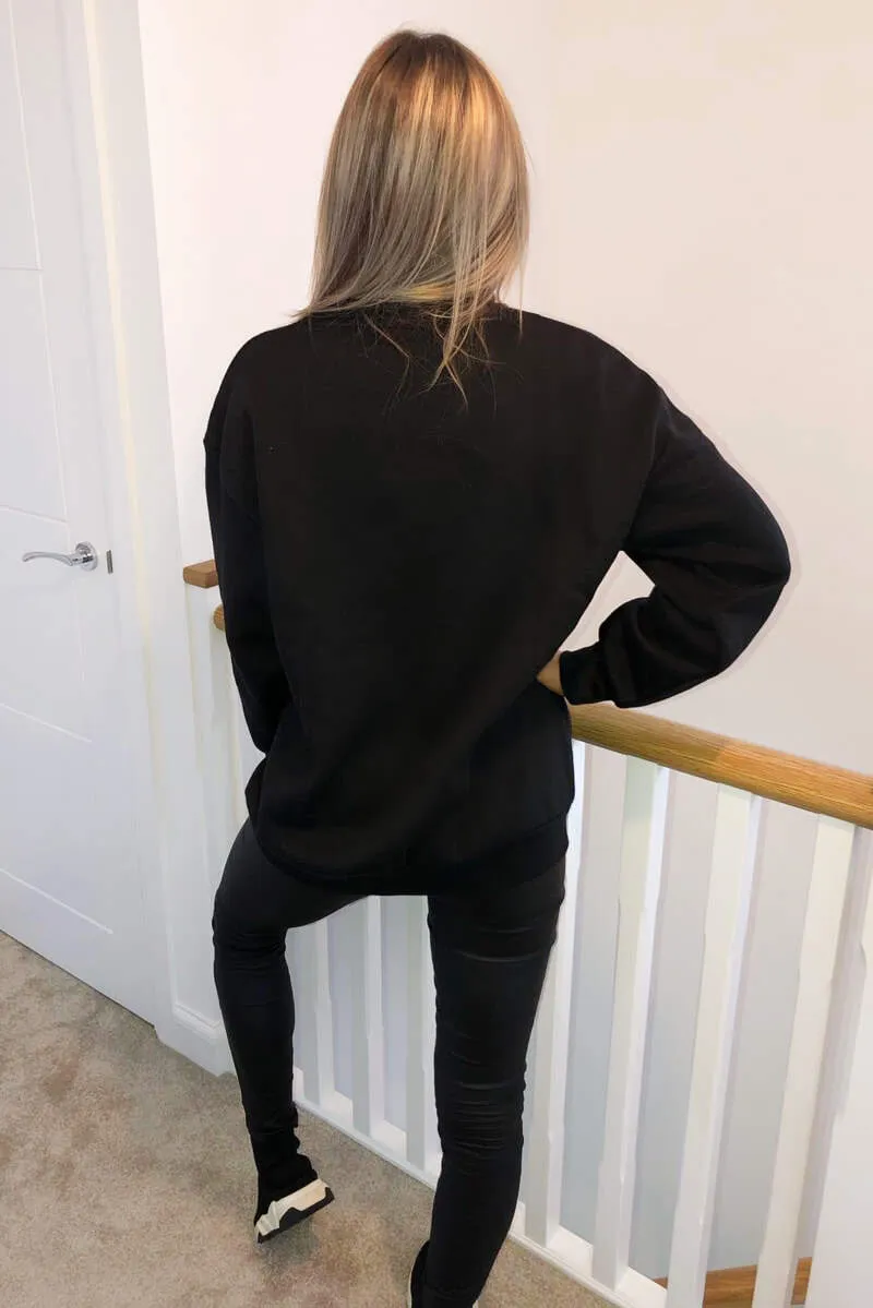 Black Red Lips Sweatshirt sold by AX Paris product image thumbnail 4