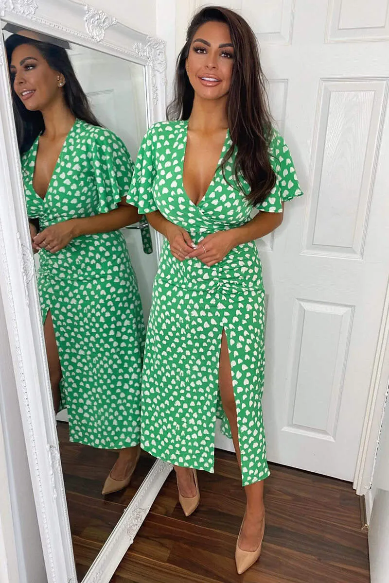 Green Heart Print Midi Dress sold by AX Paris product image thumbnail 4